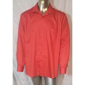 NWOT - Van Heusen Regular Fit Lux "Red" Sateen Date Dress Shirt - 17.5